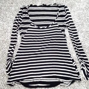 Tart long sleeve Ruched striped top